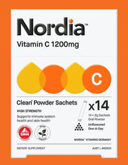 Nordia Vitamin C 1200mg Immune Support Dietary Supplement 14 Sachets Supports Skin and Connective Tissue Health