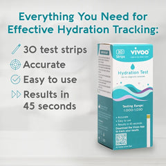 Vivoo Hydration Test Quick Hydration Tracking 30 Strips Kit For At Home Hydration Monitoring And Wellness Insights
