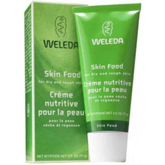 Weleda Skin Food Creme 75ml tube and box, a nourishing moisturizer for dry skin.