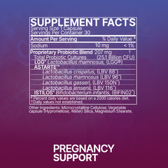 Microbiome Labs Pregnancy Support 30 Capsules supplement facts