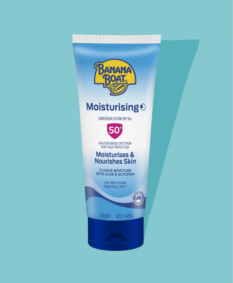 Banana Boat Moisturising Sunscreen Lotion SPF50+ 200g – 12-Hour Moisture & Broad Spectrum Protection