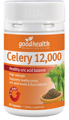 Good Health Celery 12,000 mg 60 Caps 000 mg,000 mg 60 Caps,celery,celery capsules,Good Health Celery 12,gout,gout fighter,issues,uric acid