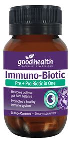 Good Health Immuno Biotic 30 Caps Good Health Immuno Biotic,gut probiotics,immune,Immune Defence,immune function,immune health,immune support,immune support and protection antioxidant,Immune System Support,issues,prebiotic,probiotic