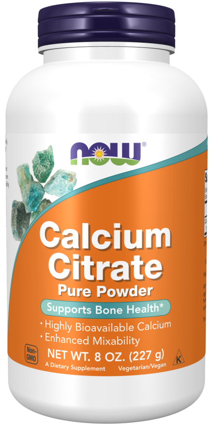 now Calcium Citrate Pure Powder 227 gm Bone Health,BoneCare Calcium Complex,Calcium Citrate,Calcium powder,go calcium,issues,joint and bone health,Now,Now Products,Now suppl,Now supplements