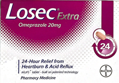 Losec Extra 20 mg 28 Tablets acid reflux,acidity,bloating,gas,indigestion,issues,losec,losec extra,omeprazole,reflux,wind