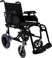 Premium Transit Wheelchair Lightweight And Durable 18 X 18 Aluminium Frame Matte Black Wheelchair