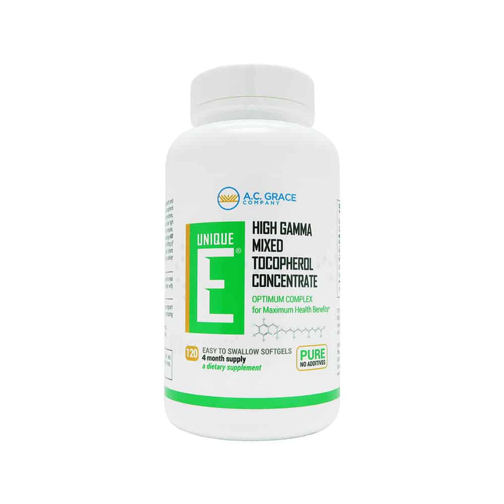 AC Grace Unique E AC Grace Unique E,Cell Protection,D-Alpha Tocopherol,D-Gamma Tocopherol,Essential Nutrient,issues,Natural Supplement,No Additives,Non-GMO,Pure Form,Soy-Free,Tocopherol Complex,Unique E,vitamin e,Wheat-Free