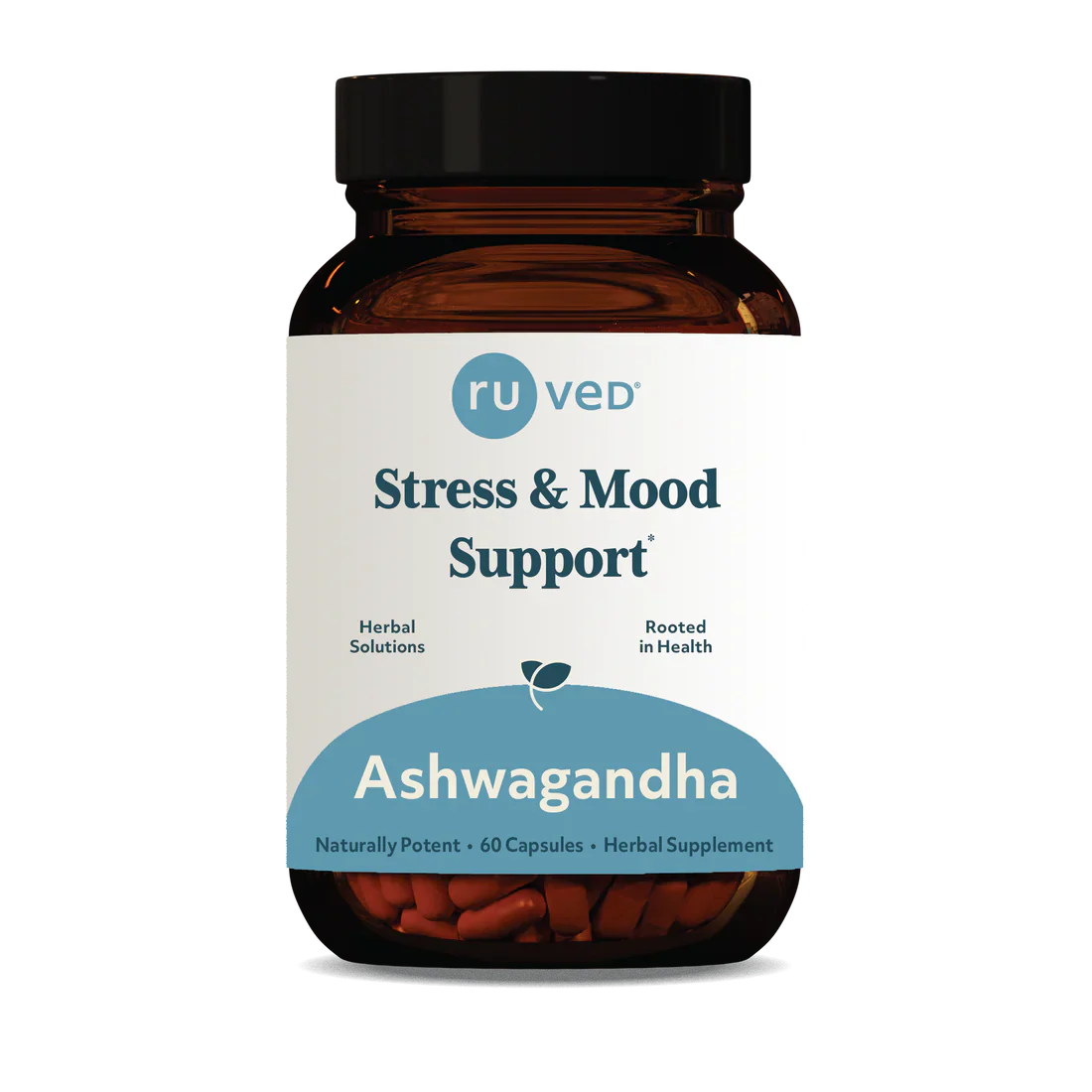 RU Ved Ashwagandha Stress Relief and Cognitive Support 60 Veg Capsules Adaptogen,Ashwagandha,Cognitive Support,Herbal Supplements,Mood Enhancement,Natural Relaxation,optimized,Stress Relief,Vegan Capsules