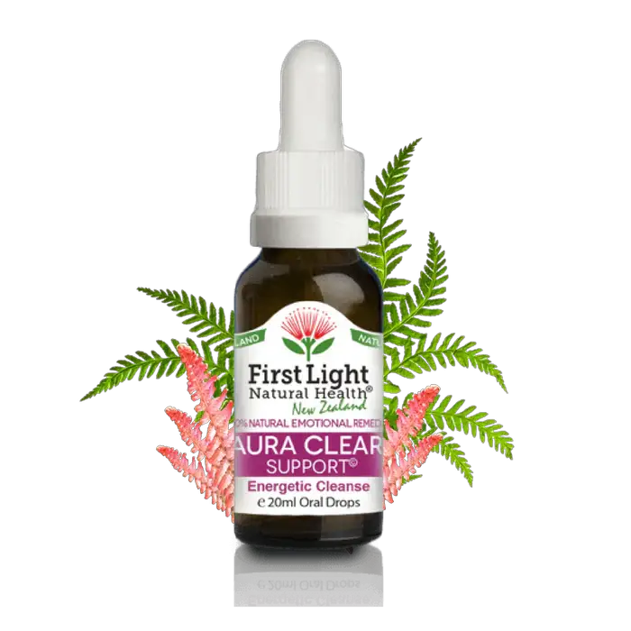 First Light Aura-Clear Support Flower Essence Oral Drops 20ml – Natural Energetic Protection Remedy