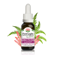 First Light Aura-Clear Support Flower Essence Oral Drops 20ml – Natural Energetic Protection Remedy