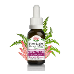 First Light Aura-Clear Support Flower Essence Oral Drops 20ml – Natural Energetic Protection Remedy