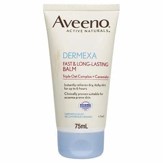 AVEENO Dermexa Fast & Long-Lasting Balm 75ml balm,cracked skin,dry skin,eczema cream,intensive moisturiser,issues,moisturiser,moisturising cream,very dry skin