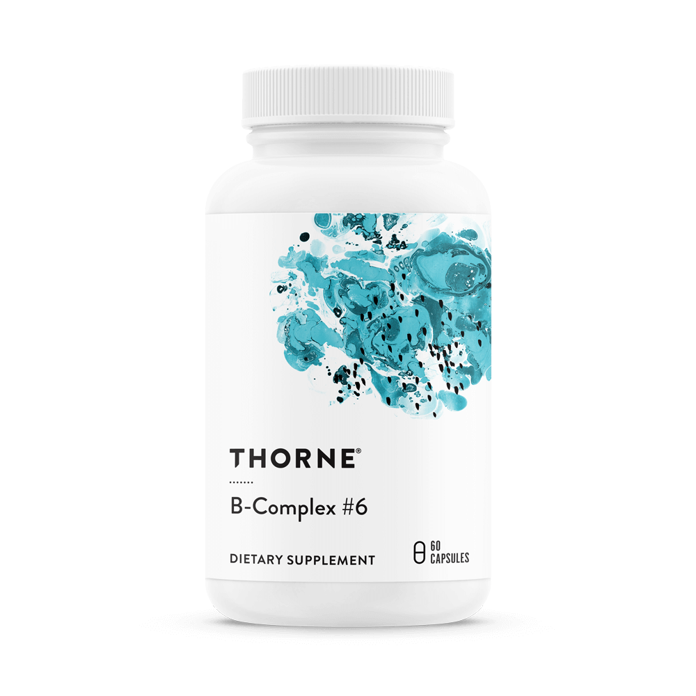 Thorne B-Complex #6 60 Capsules b6 complex,issues,nervous,nervous exhaustion,nervous headaches,nervous health,nervous system,nervous system support,sleep and nervous system,vitamin B6 and C