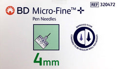 BD Micro-Fine Pen Needles 0.23mm(32G)*4mm 100's diabetes,insulin,issues,microfine,needles