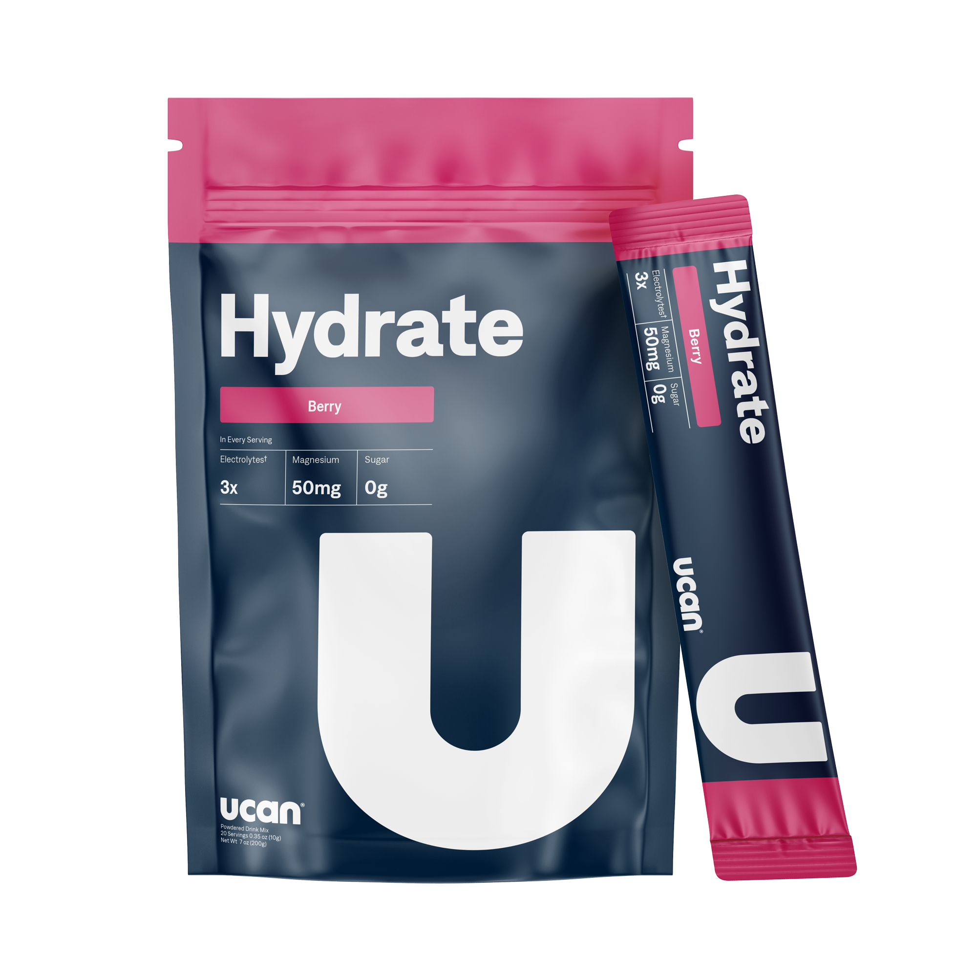 UCAN Hydrate Electrolyte Powder Berry 90g Jar | Zero Sugar Electrolyte Drink
