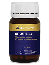 Bioceuticals UltraBiotic 45 Multistrain Probiotic 45 Billion CFU per Capsule 32 billion probiotics,50 billion probiotics,adult probiotics,children probiotics,Digestive probiotic,gut probiotics,infant probiotics,issues,oral probiotics,organic probiotic,pre