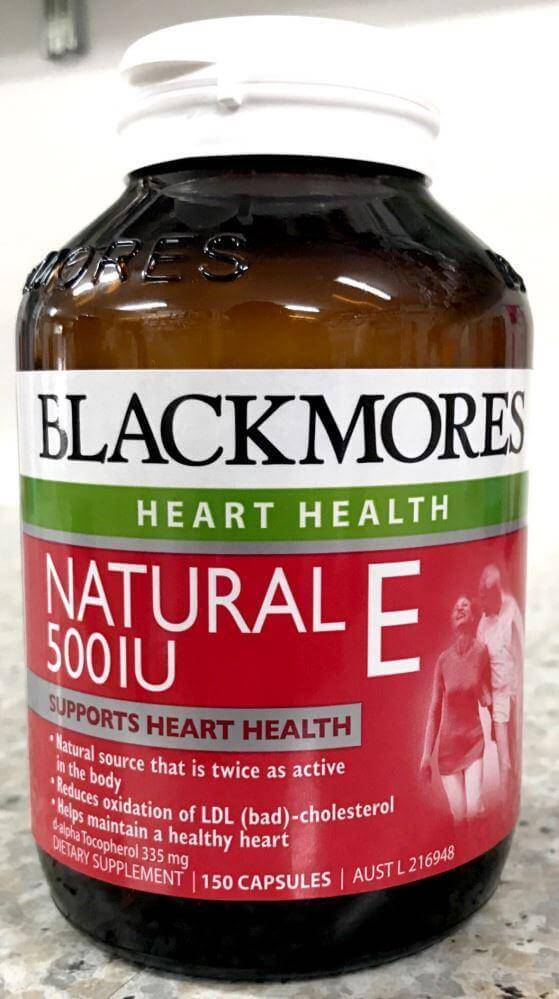 Blackmores Natural E 500IU 150 capsules antioxidant,bioavailablity,BLackmores,blood vessel,free radicals,issues,natural e,vitamin e