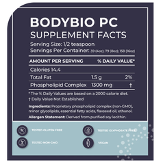 BodyBio PC (Phosphatidylcholine) better detox,Building cell membranes,consistent energy,improved brain function,issues,mental clarity,Protecting Cells,Rebuild And Maintain Brain Health,smoother digestion