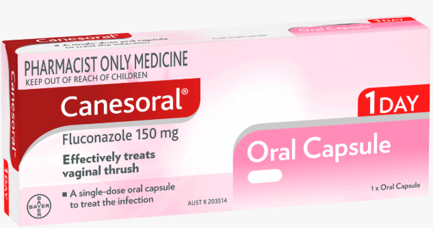 Canesoral Single Dose 150mg Oral Capsule Pharmacist Only Medicine canes oral,flucazole,fluconazole,flunazol