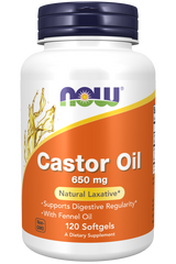 now Castor Oil 650mg 120 SoftGels Castor Oil,issues,laxative,Now,Now Products,Now suppl,Now supplements