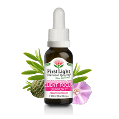 First Light Client Focus Support Flower Essence Oral Drops 20ml – Natural Practitioner Presence Remedy