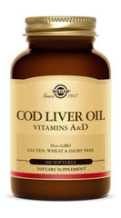 Solgar Cod Liver Oil Softgels with Vitamin A & D - 100 Capsules Cod Liver Oil,Omega-3 Softgels,optimized,Solgar Supplements,Vitamin A,Vitamin D