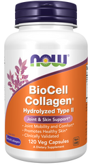 now BioCell Collagen Hydrolysed Type II 120 Veg Capsules Collagen,collagen formula,collagen repair,collagen support,issues,marine collagen,Now,Now Products,Now suppl,Now supplements