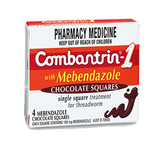 Combantrin -1 with Mebendazole Chocolate Squares 4 combantrin,issues,threadworm,worming tablet