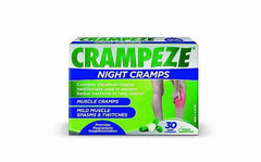 Crampeze Night Cramps Relief Capsules packaging for effective night cramps relief capsules.