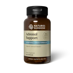 Nature's Sunshine Adrenal Support adaptogenic herbs,adrenal glands,Adrenal Support,as well as cardiovascular,changes in hormone levels,chemical exposure,emotional upset,enzymes,essential minerals,excessive exercise,fatigue,gastrointestinal functions,Handl