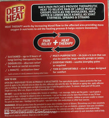 Deep Heat Back Patches Odourless 2's back patch,deep heat,deep heat patch,heat,issues,pain