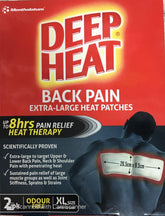 Deep Heat Back Patches Odourless 2's back patch,deep heat,deep heat patch,heat,issues,pain