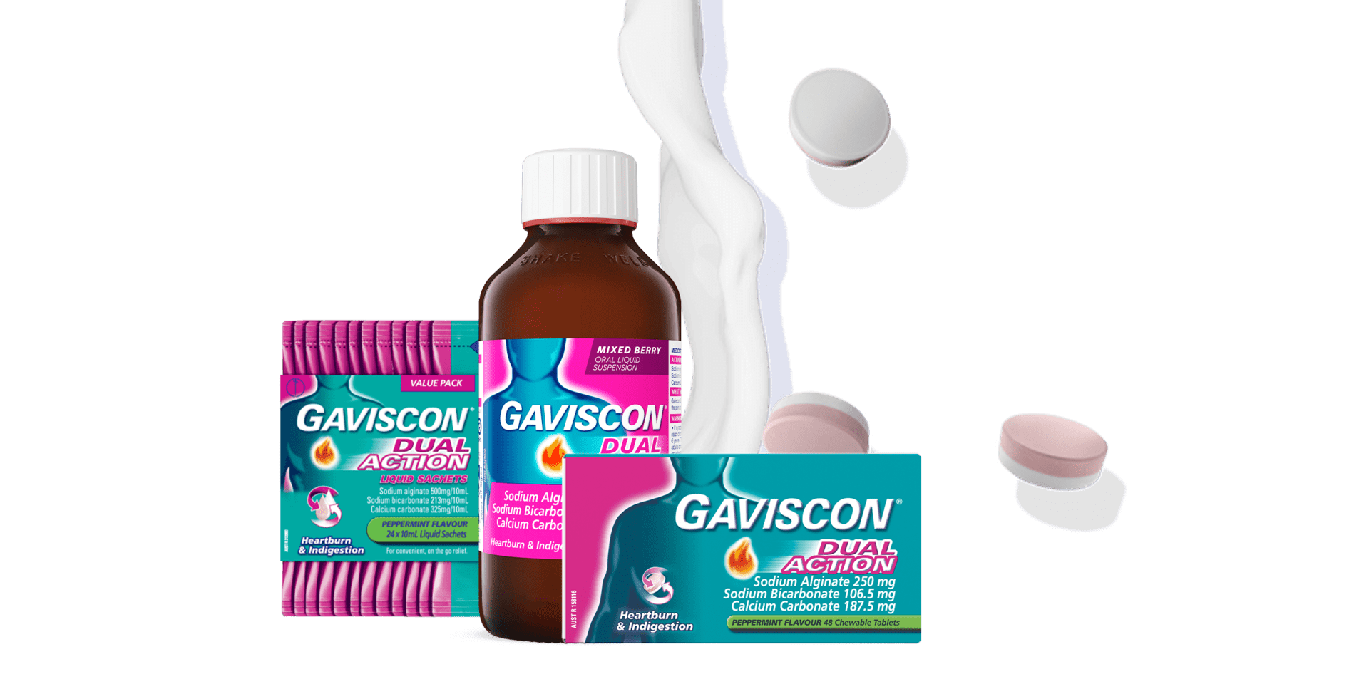 Gaviscon Dual Action Liquid Sachets 10ml 24 Pack