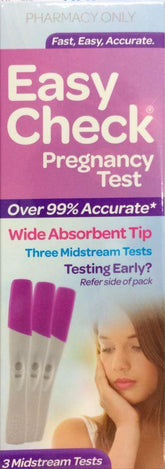 EasyCheck® Pregnancy tests 3 Pack Midstream easycheck,google,issues,midstream,pregnancy test,pregnancy test kit