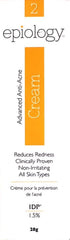 Epiology Anti-Acne Cream 28g packaging with focus on advanced anti-acne cream benefits like reducing redness.