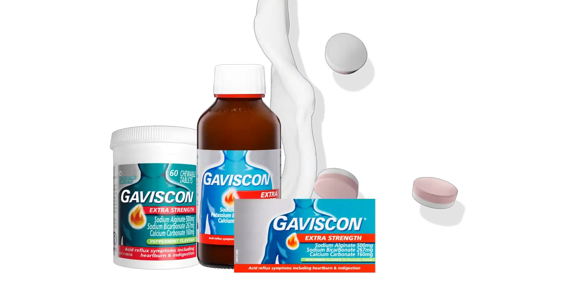 Gaviscon Double Strength Peppermint Tablets 60 Pack