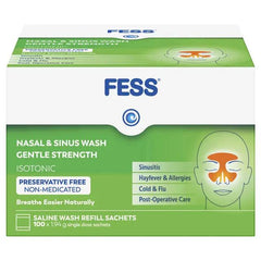 Fess Sinus Cleanse Gentle Wash Refill 100 sachets Baby blocked nose,blocked nose,congested nose,fess gentle wash,flight blocked nose,issues,itchy nose,Nose Congestion,Nose Health,runny nose,stuffy nose