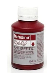 Betadine Alcoholic Skin Prep Antiseptic Solution 100ml alochol,antiseptic,betadine,heal,issues,skin prep,solution,wound,wound clean