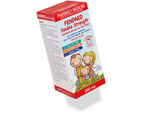 Fenpaed Double Strength 200ml analgesic,anti inflammatory,brufen,fever,ibuprofen,issues,pain,swelling