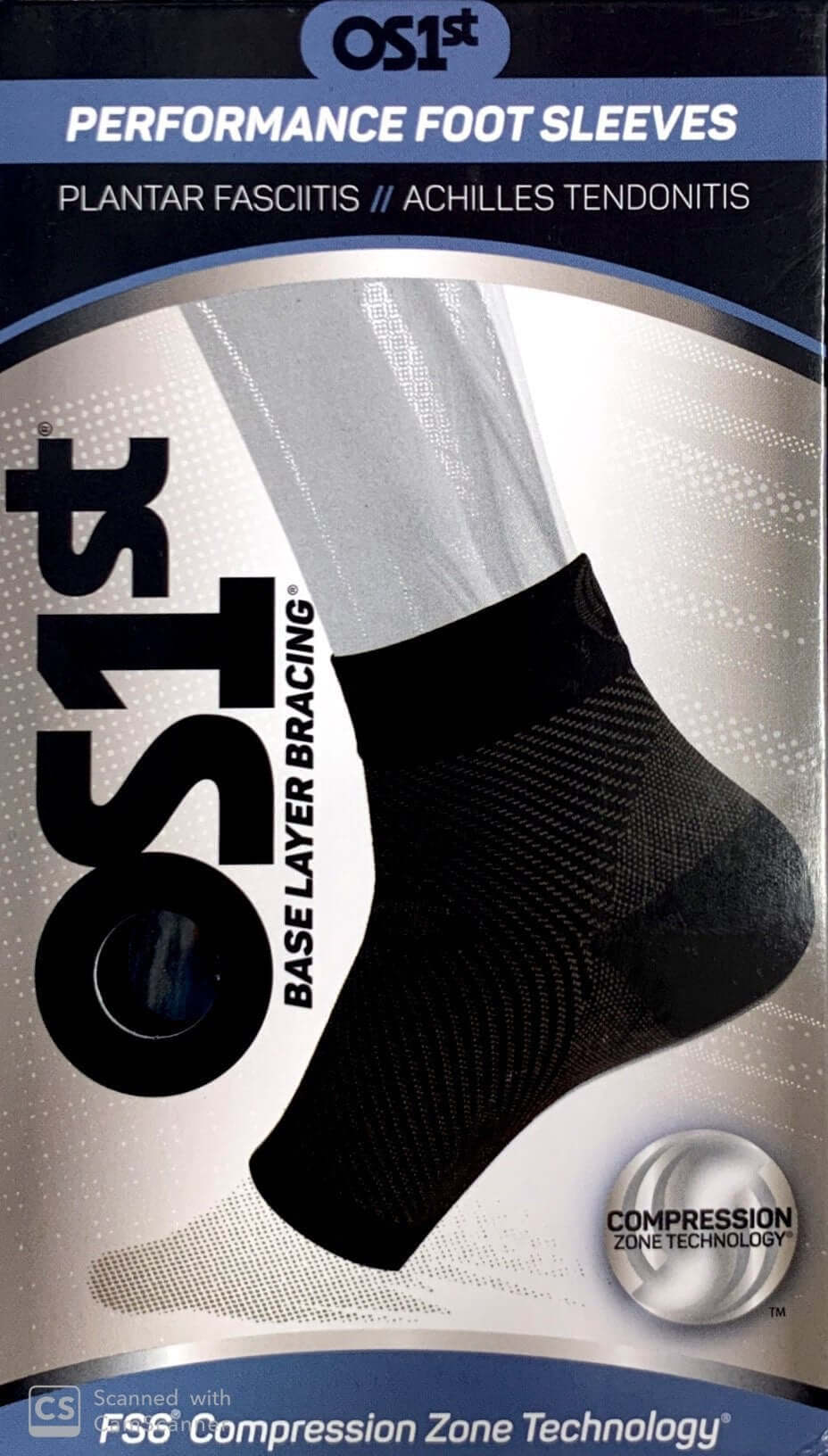 FS6 Compression Socks - Foot Sleeve One Pair (Size - S/M/L/XL) Color (Black / White) - Pakuranga Pharmacy