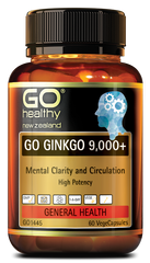 Go Healthy Ginkgo 9,000+ 60 Capsules general health,ginkgo,go healthy,issues,mental clarity and circulation high potency,mental health