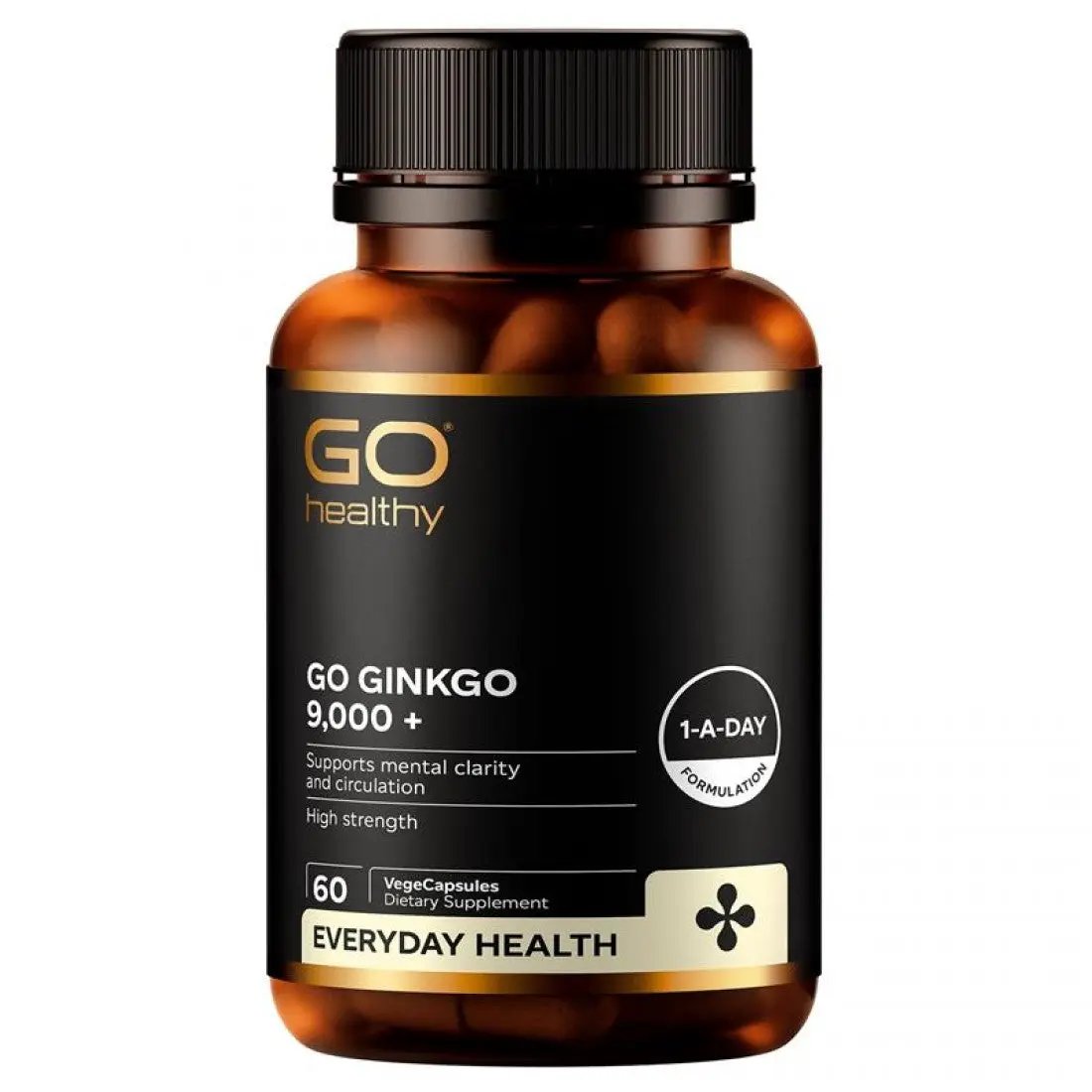 Go Healthy Ginkgo 9,000+ 60 Capsules - Supports Mental Clarity And Circulation - Dietary Supplement