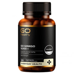 Go Healthy Ginkgo 9,000+ 60 Capsules - Supports Mental Clarity And Circulation - Dietary Supplement