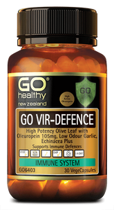 Go Healthy Go Vir-Defence Capsules - High Potency Olive Leaf & Immune Support for Winter Health