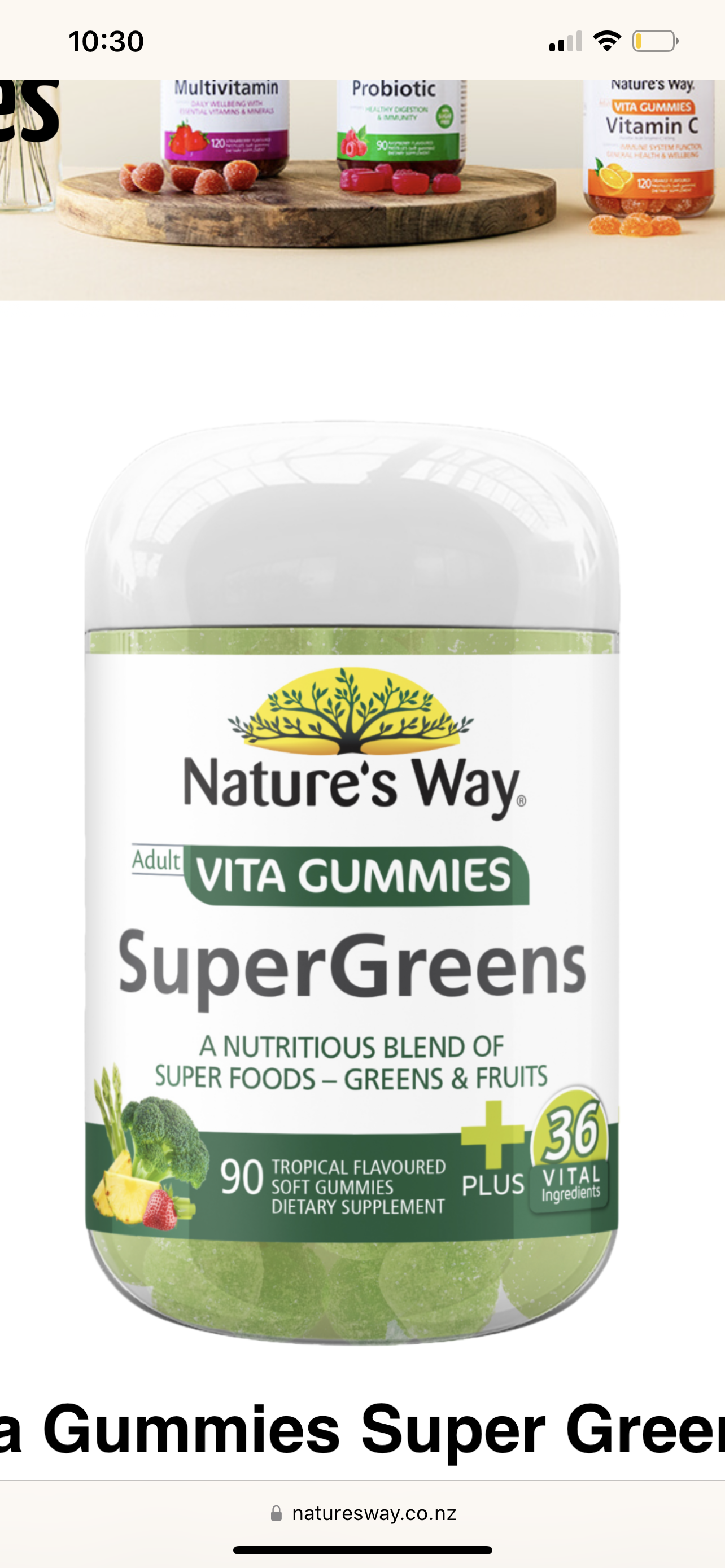 Nature’s Way Adult Vita Gummies SuperGreens 90 adult gummies,greens fruir,gummies,issues,nature's way,super green,supergreens