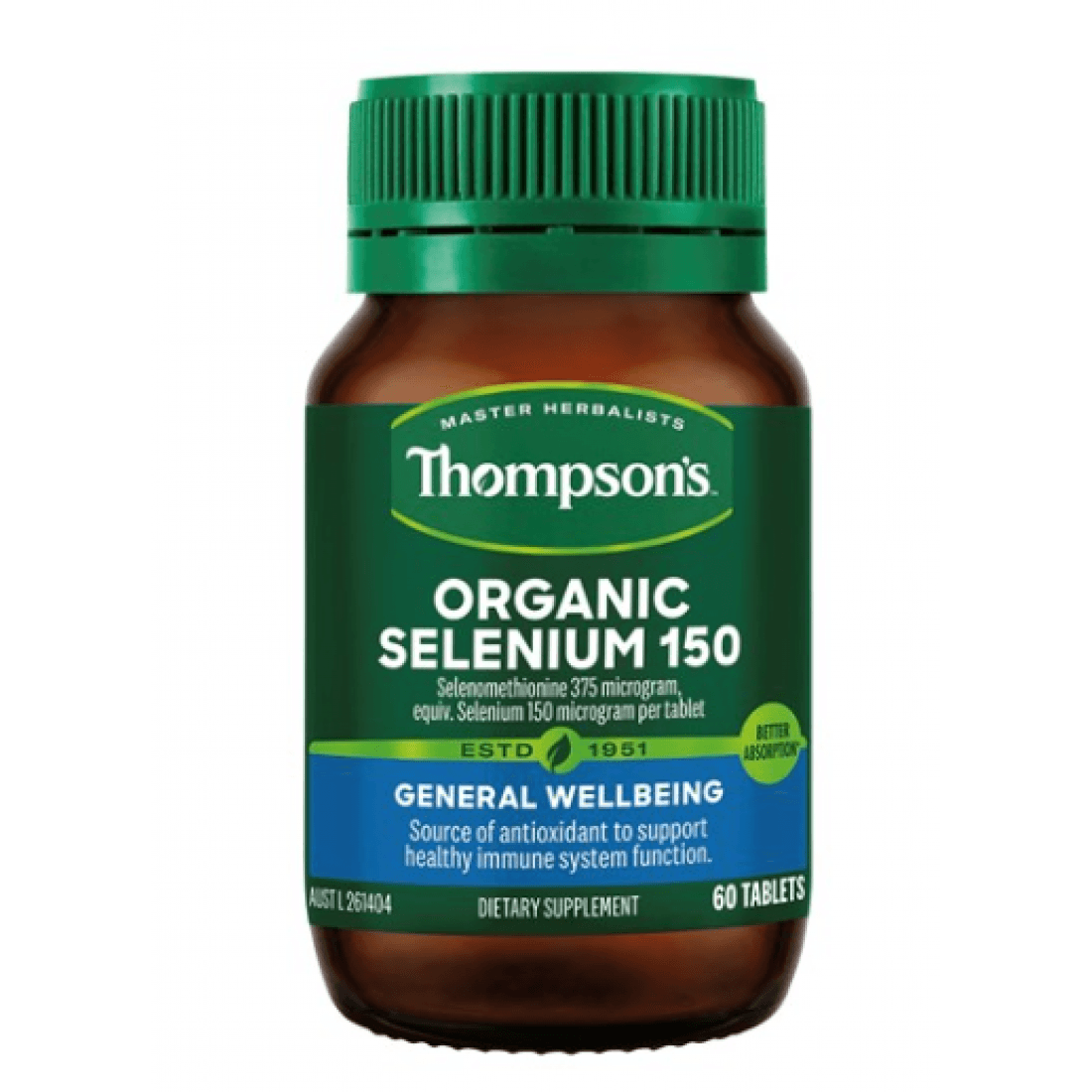 Thompsons Organic Selenium 60 Tablets - DominionRoadPharmacy