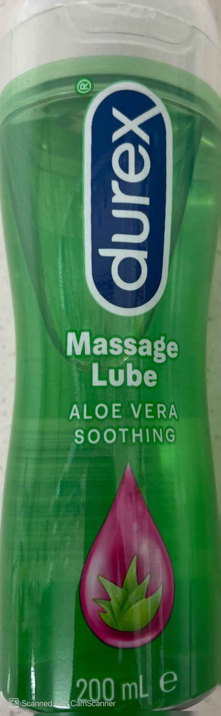 Durex aloe vera massage lube 200ml soothing gel for comfortable all-over body massage.