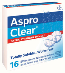 ASPRO CLEAR XSTRONG TABS 500mg 16 tabs Aspro clear,Christmas gift,christmas sale,issues