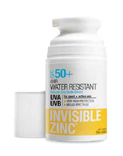 Invisible Zinc Sunscreen SPF50+ Water Resistant 50ml improvements,Invisible Zinc,Mineral Sunscreen,Sunscreen SPF50+,Water Resistant Sunscreen