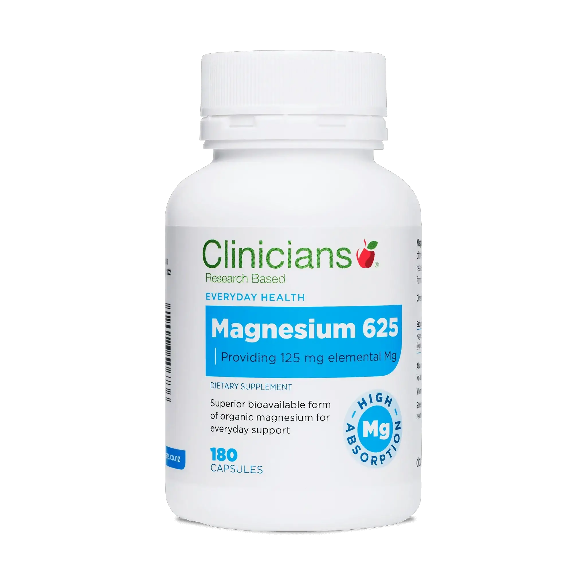 Clinicians Magnesium 625 180caps clinician,clinicians,issues,multivitamin,vitamin,vitamin b12,vitamin b3,vitamin d,vitamin d3,vitamin e,vitamins